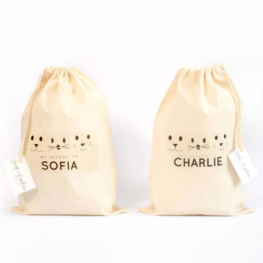 personalised three toy bag bundle by sarah & bendrix