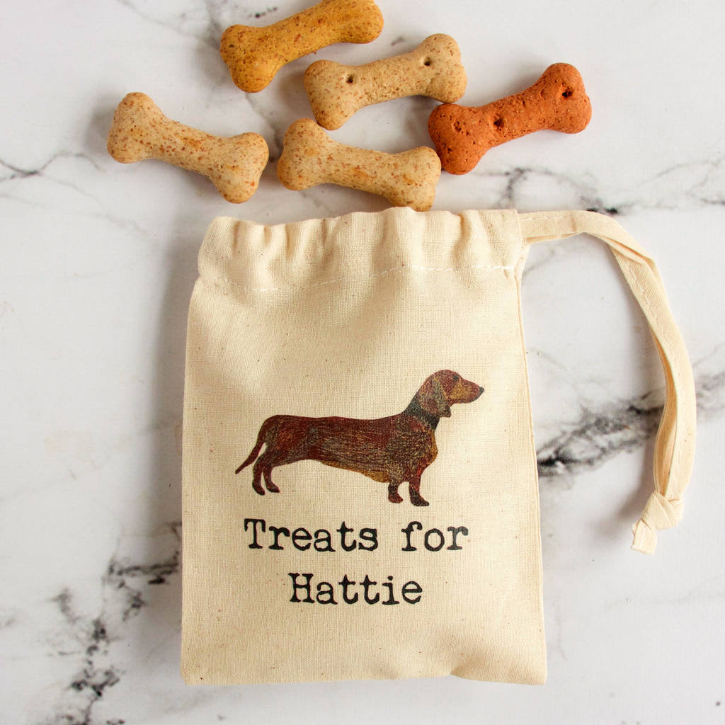 personalised mini bags of dog treats by snapdragon