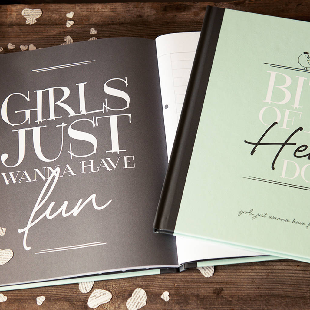 personalised hen party message book by illustries