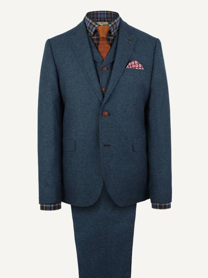 men's blue donegal tweed jacket by louie thomas menswear
