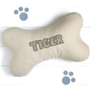 personalised dog bone cushion