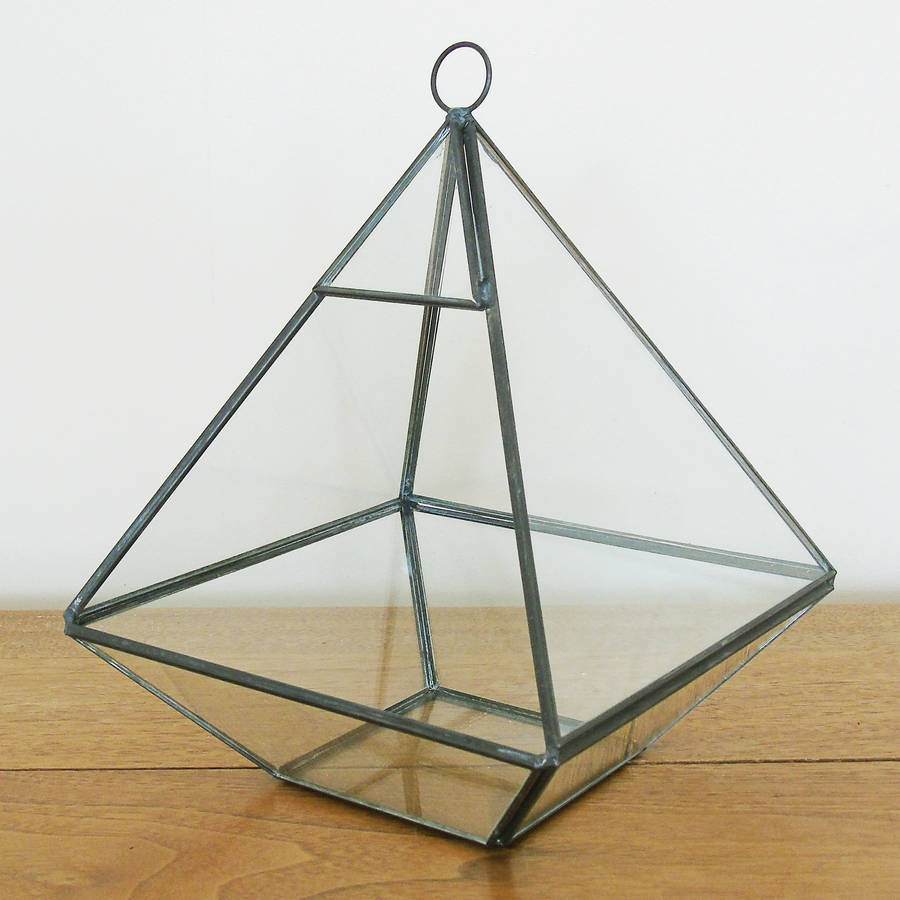 glass pyramid terrarium by the den & now