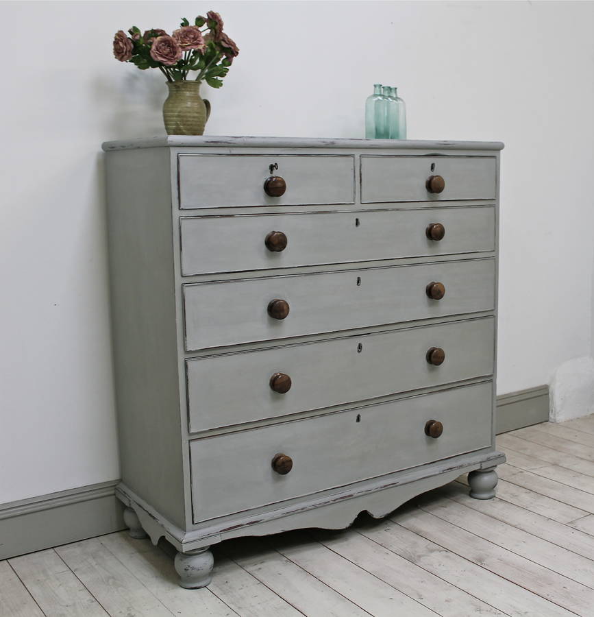 grey distressed victorian chest of drawers by distressed but not