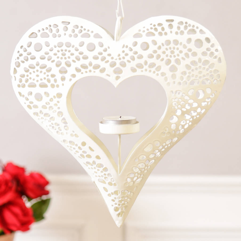 hanging heart tea light holder by dibor
