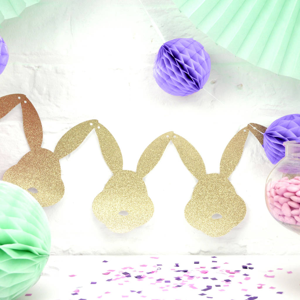 glitter bunny rabbit garland by peach blossom