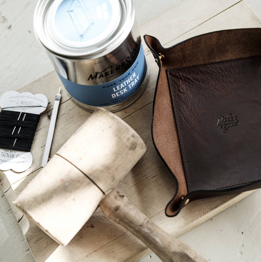 diy leather desk tray kit by men's society