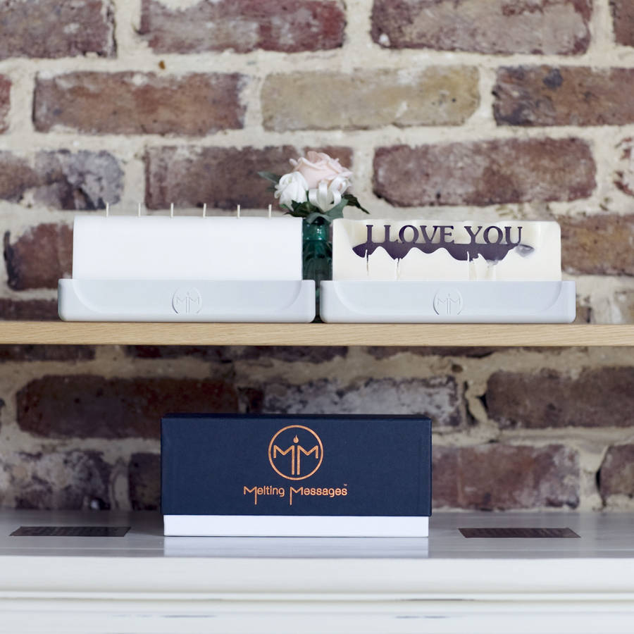 'i love you' hidden message candle by melting messages