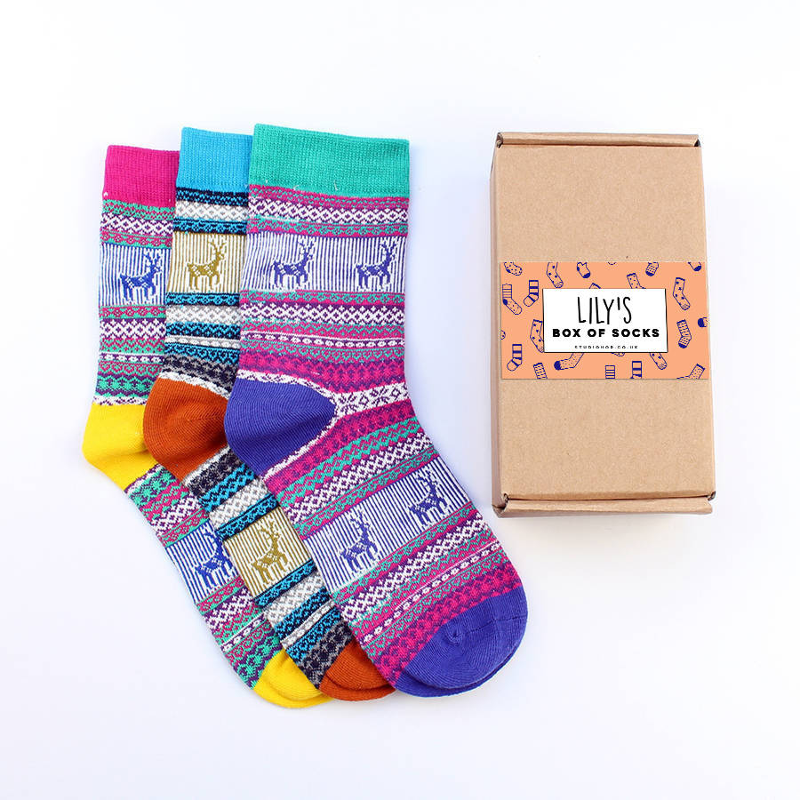 personalised socks gift box by studio hop