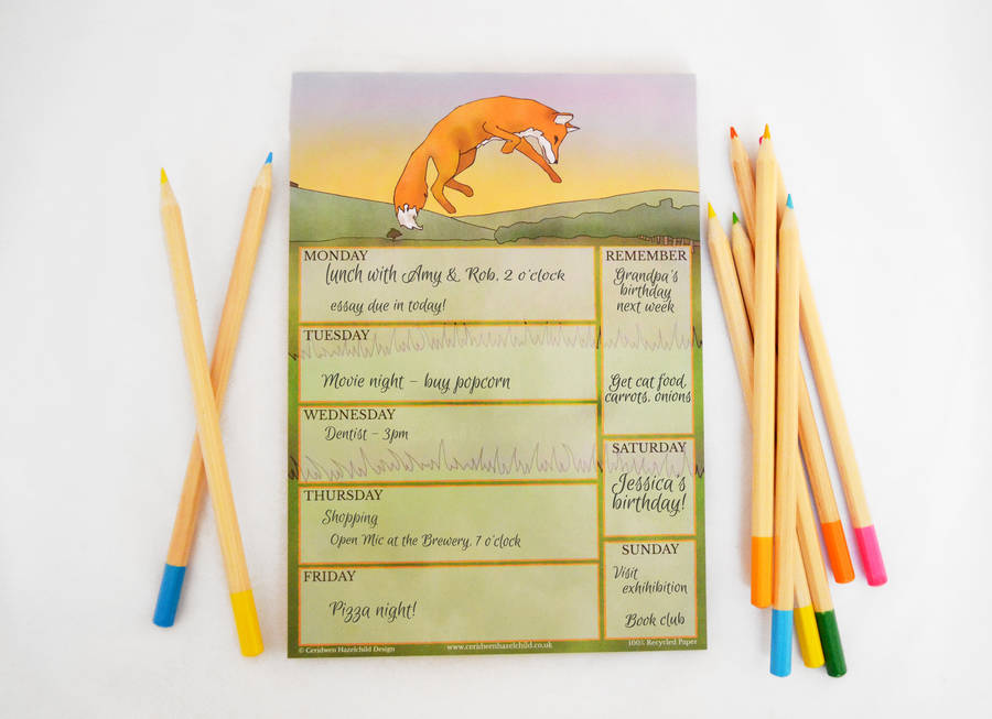 fox-weekly-planner-by-ceridwen-hazelchild-design-notonthehighstreet