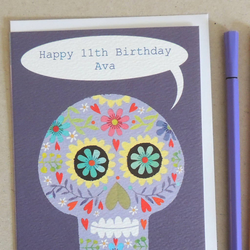 Personalised Day Of The Dead Skull Card By Kali Stileman Publishing | Notonthehighstreet.com