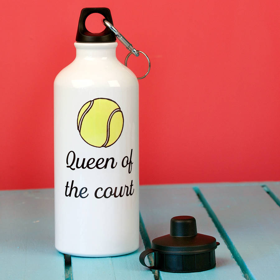personalised tennis fan's water bottle by snapdragon