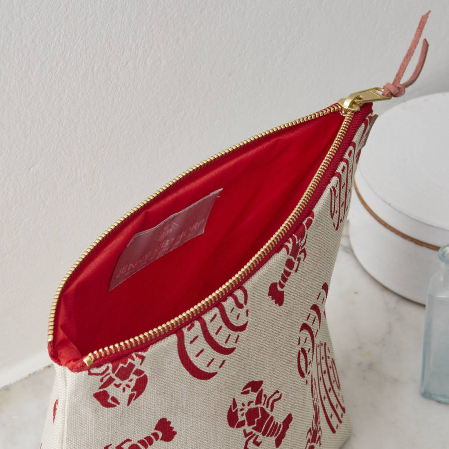 lobster pot nautical wash bag by jenny sibthorp