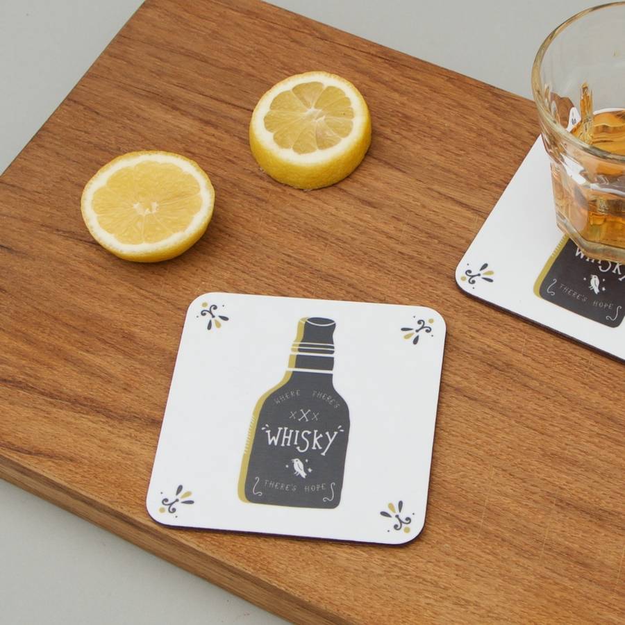 whisky coaster by bold & bright