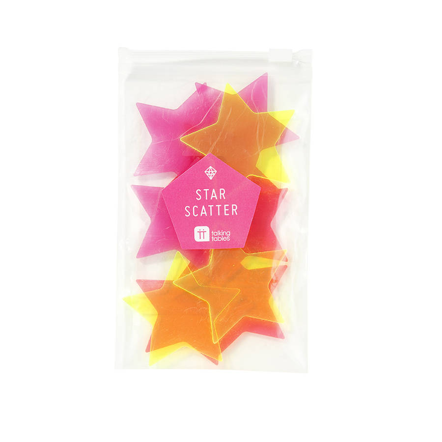 Neon Star Acrylic Party Table Confetti By Postbox Party