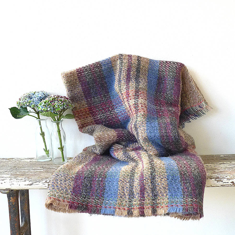 recycled wool throw by lilac coast