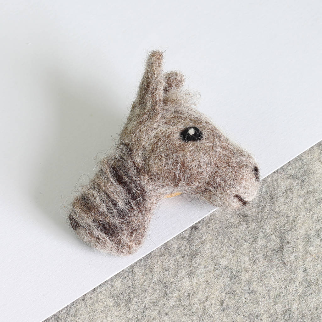 horse brooch needle felting craft kit by hawthorn handmade
