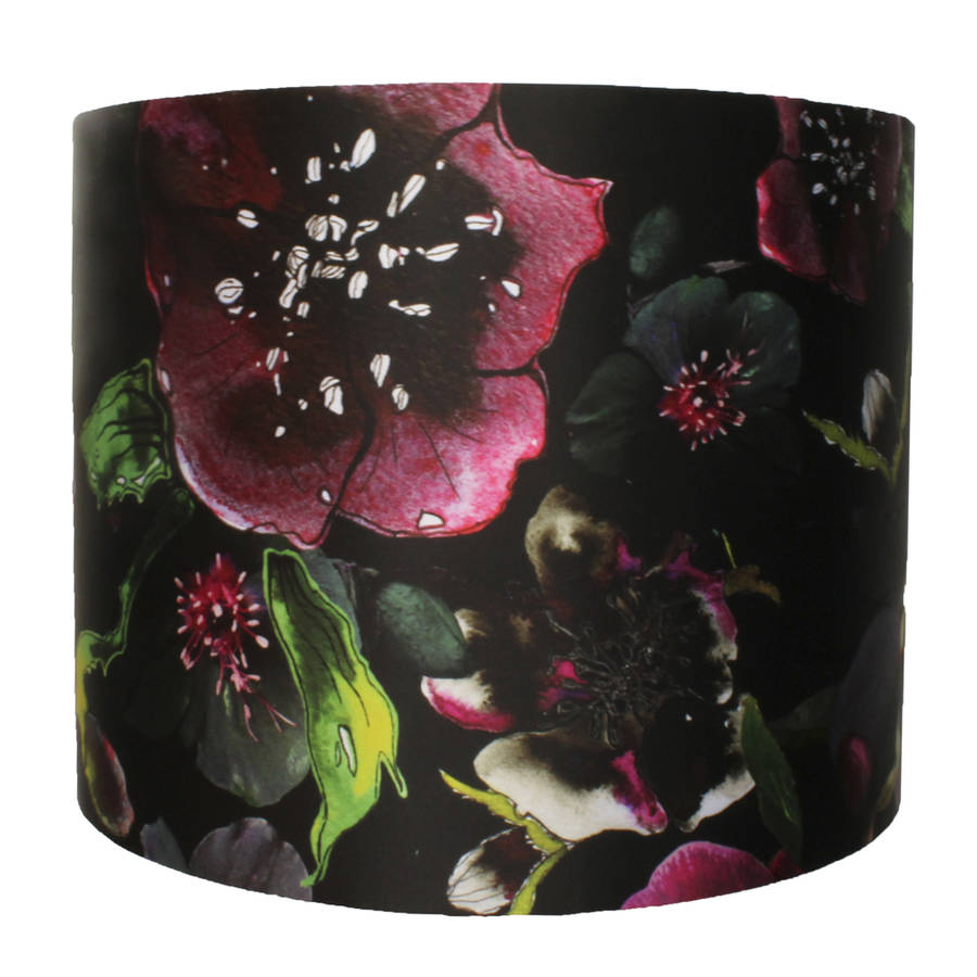 midnight floral botanical lampshade by terrarium designs