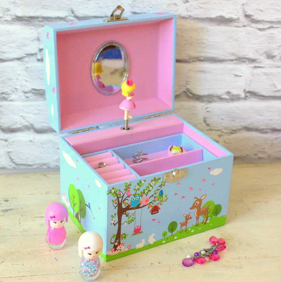 musical woodland jewellery box by little ella james