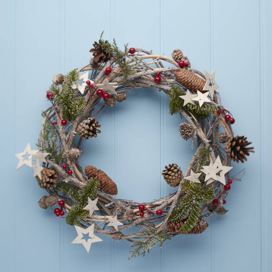 twig star christmas wreath by the christmas home