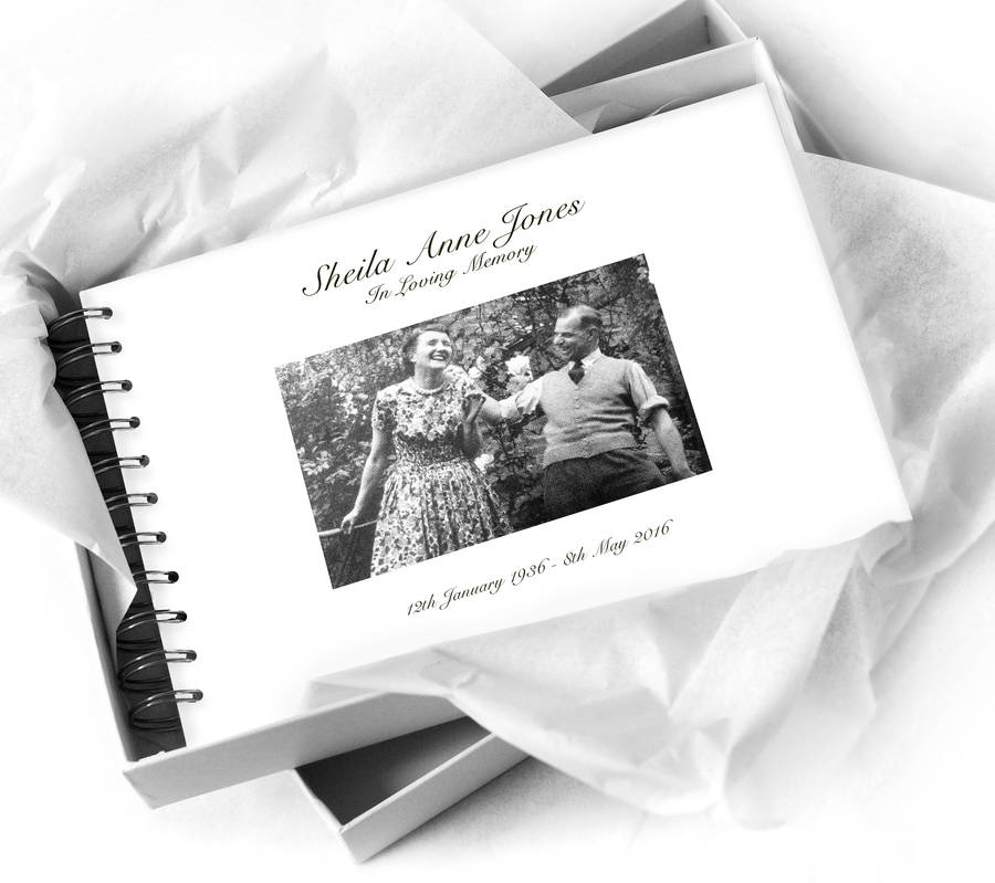 personalised condolence book by amanda hancocks