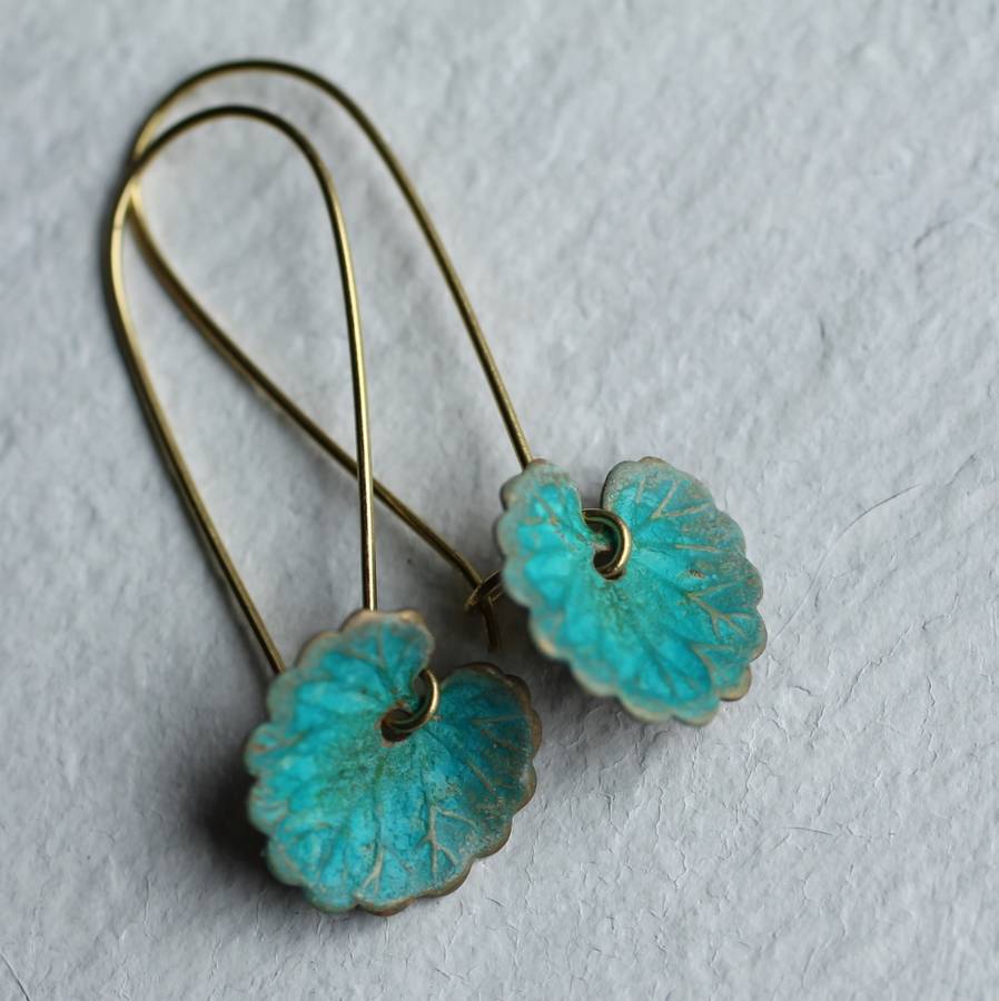 leaf earrings by silk purse, sow's ear