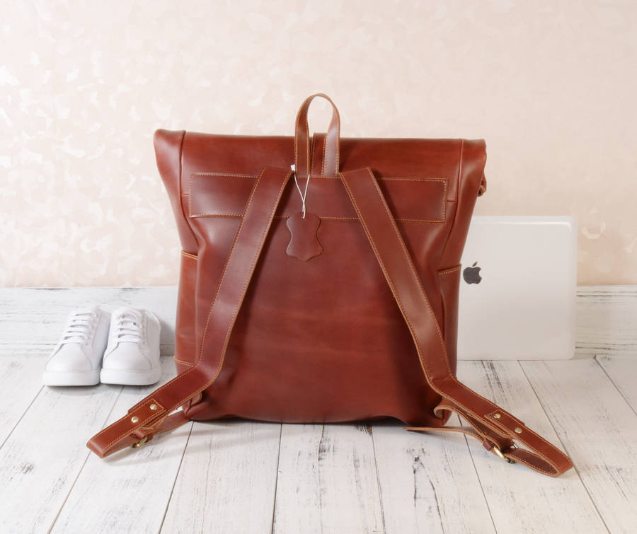 eazo minimalist premier leather backpack personalised by eazo