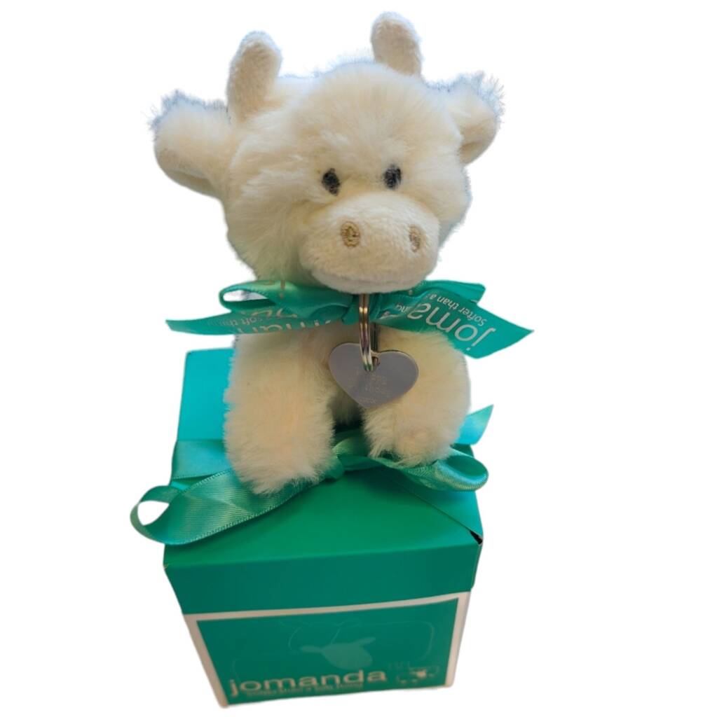 Happy Birthday Highland Coo Cow Cream Soft Toy Boxed By Jomanda Soft