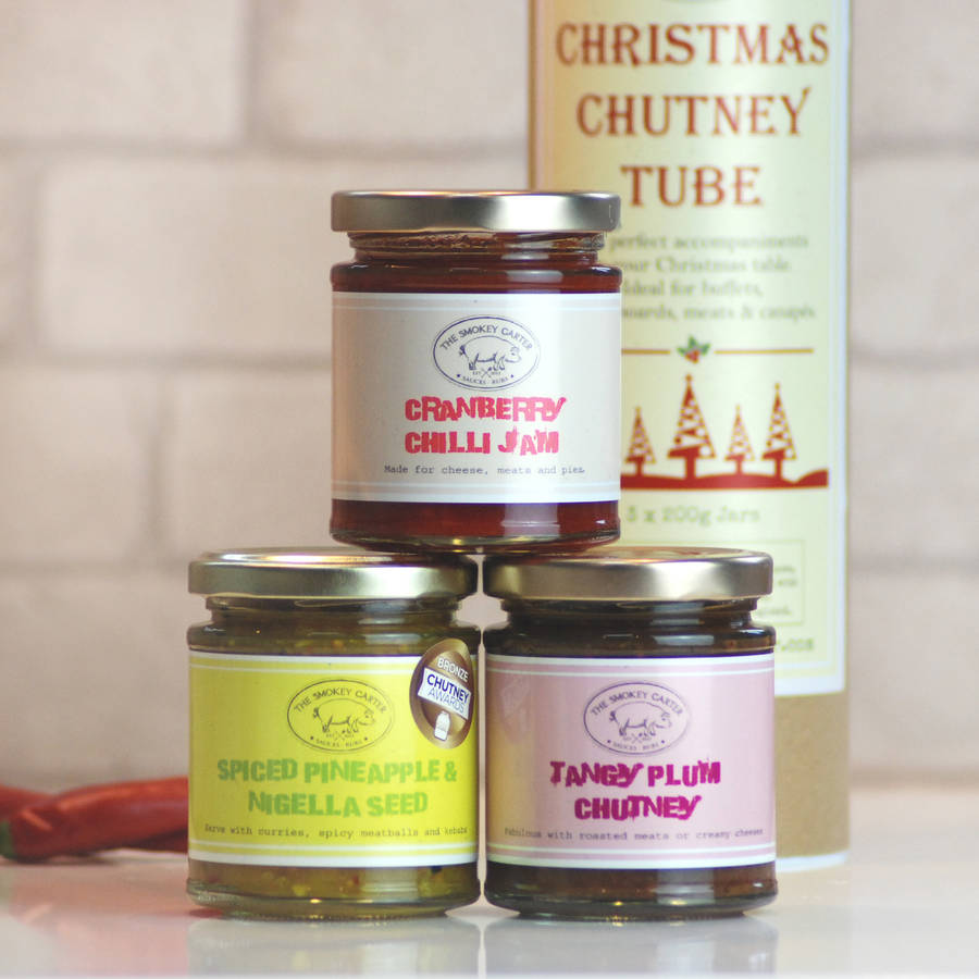 christmas spiced fruit chutney gift set by the smokey carter
