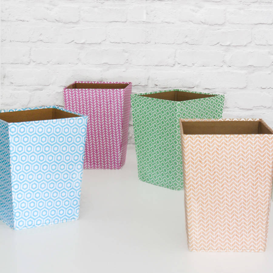 recycled pastel geometric waste paper bin medium by heart & parcel