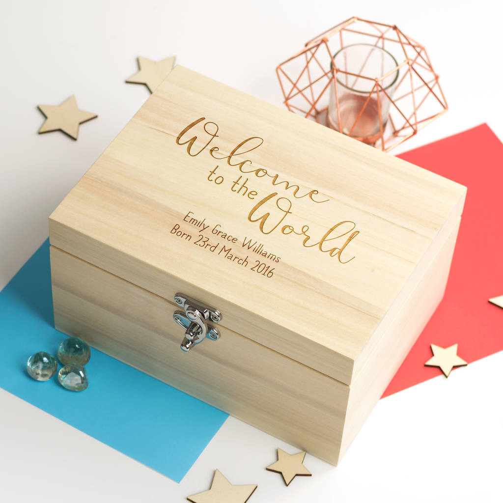 Welcome To The World New Baby Keepsake Box By Mirrorin