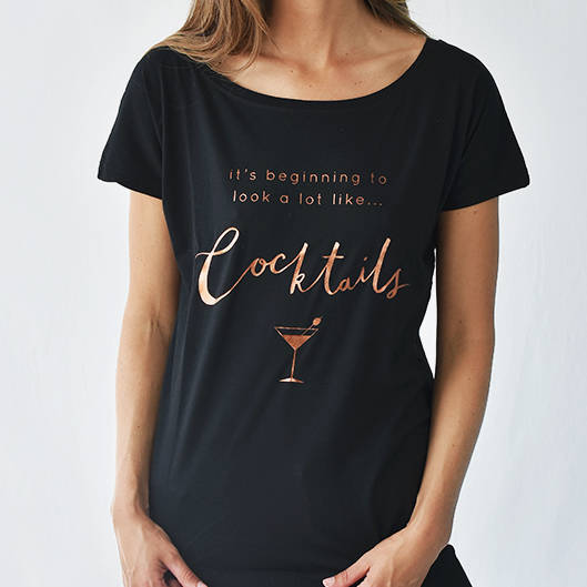 Looks Like Cocktails Womens Fashion Christmas Tshirt By Ellie Ellie 6789