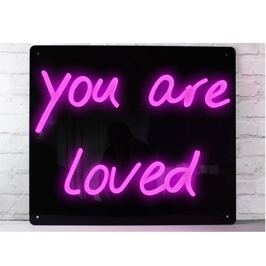 'you are loved' led neon light up sign by love inc