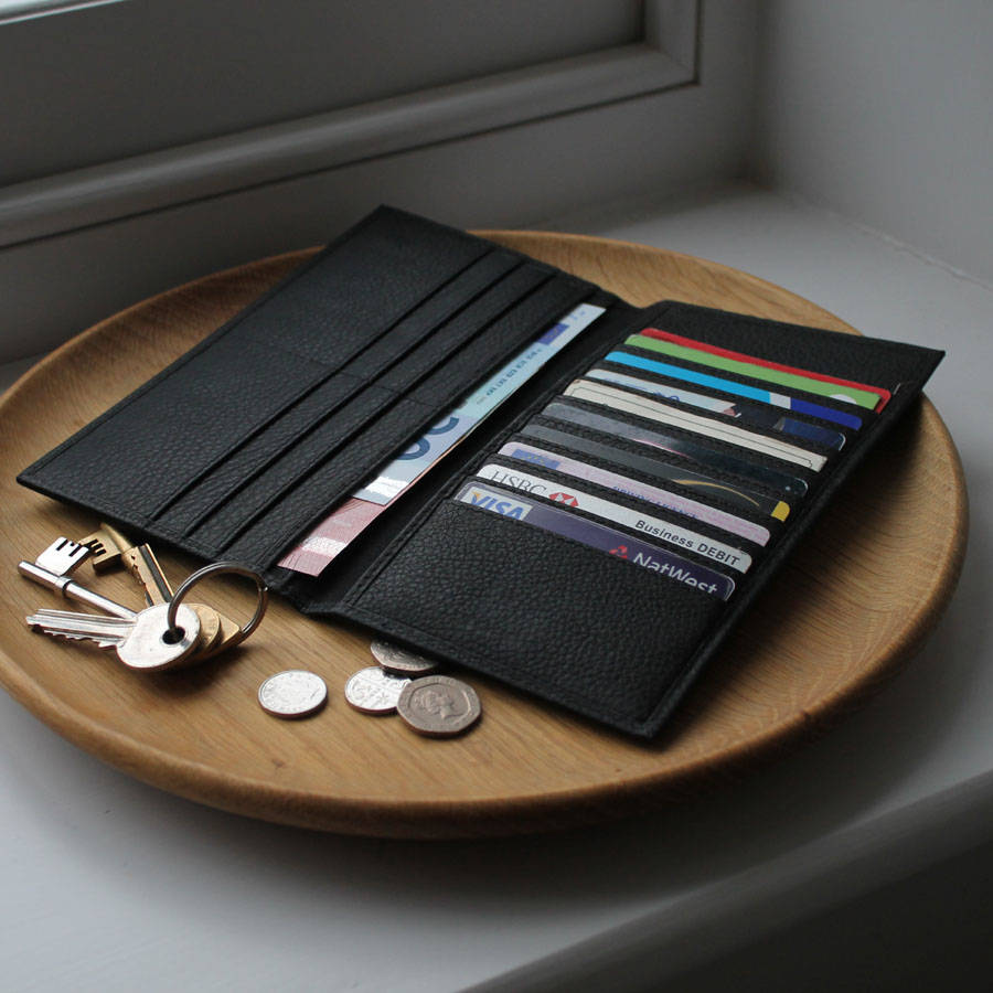 men's slim leather dress wallet by nv london calcutta