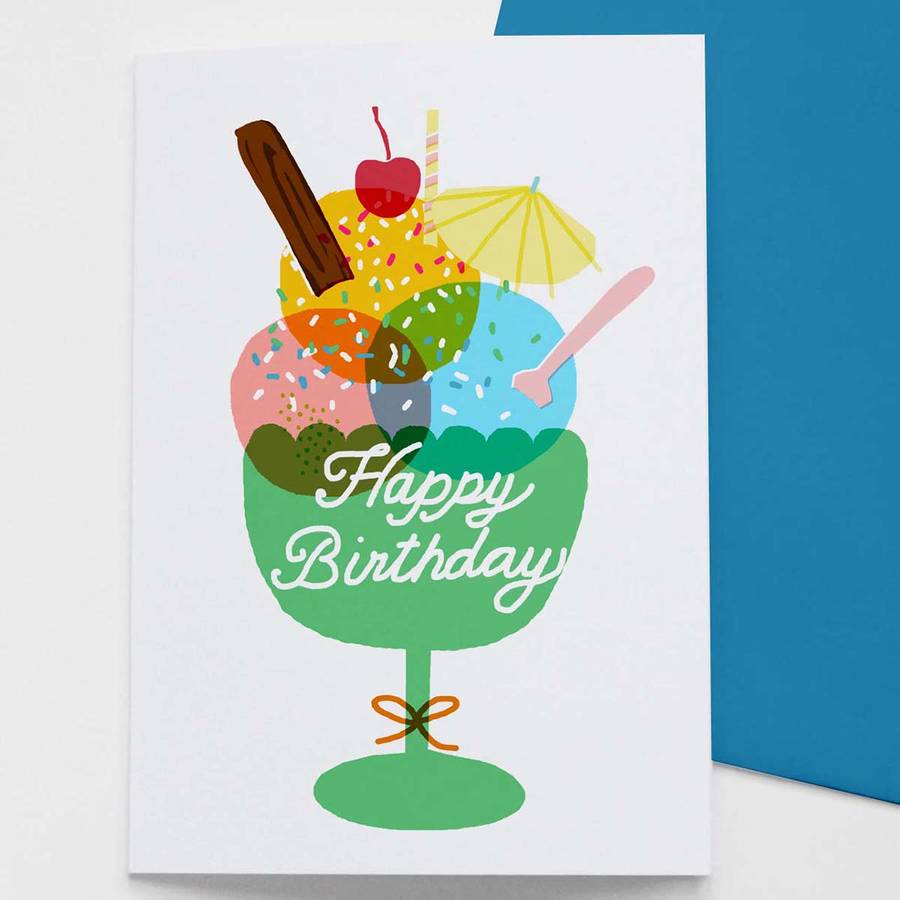 ice cream birthday card by francesca iannaccone