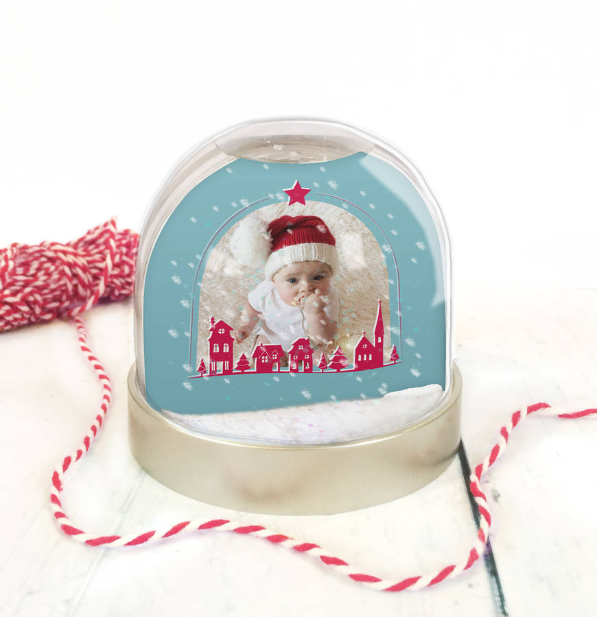 baby's first christmas personalised snow globe by sarah catherine