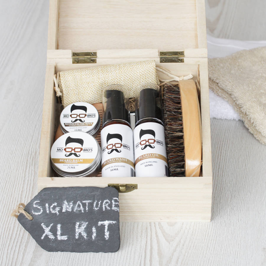 mo bro's signature xl wooden beard care gift box by mo bro's premium