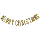 merry christmas gold glitter wooden bunting by ginger ray | notonthehighstreet.com