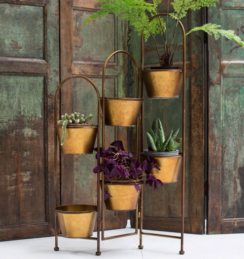 galvanised copepr plant stand by the forest & co