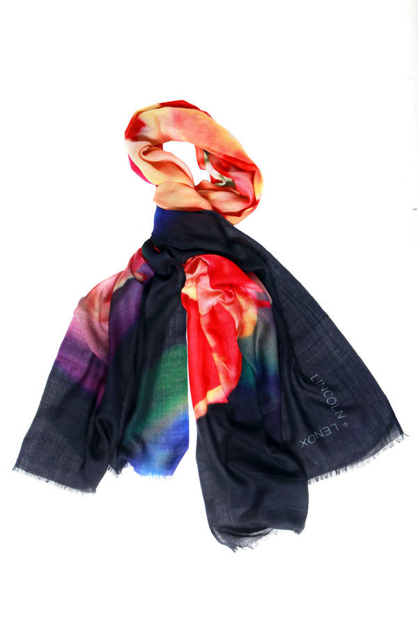 womens printed cashmere silk scarf, royal tulip by lincoln + lenox | notonthehighstreet.com