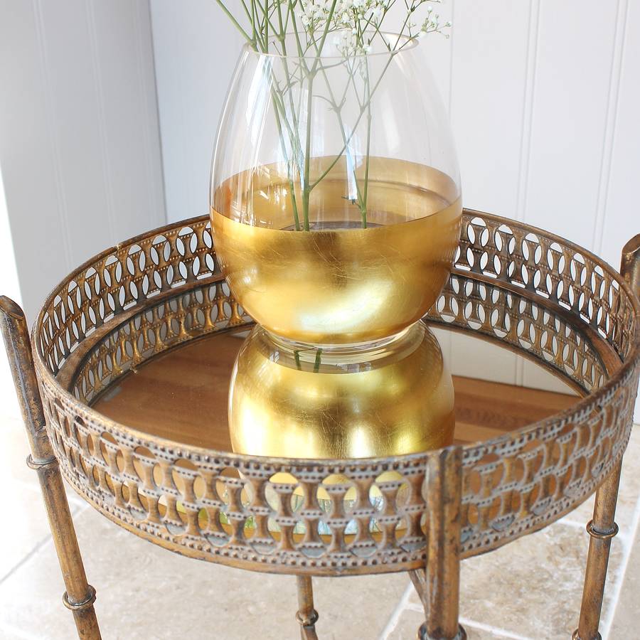 tallulah gold distressed table by marquis & dawe