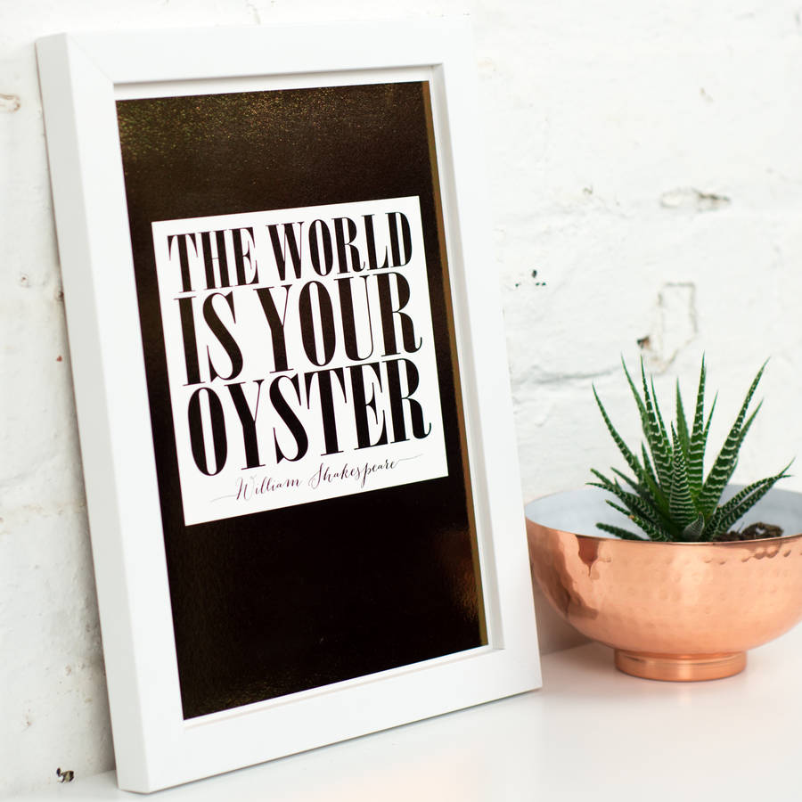 personalised copper foil quote art print by milly inspired