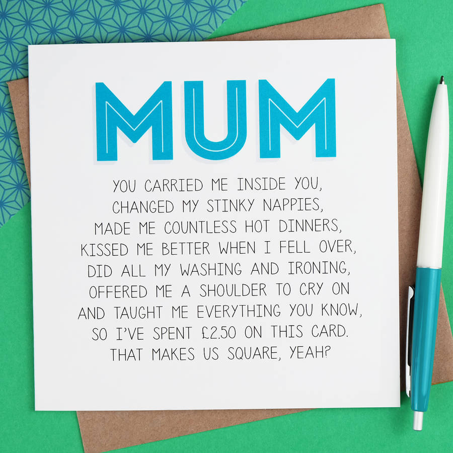 Mum Mothers Day Card By Paper Plane