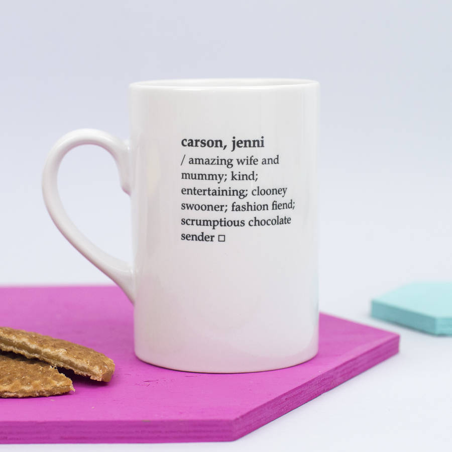 personalised dictionary definition mug by xoxo