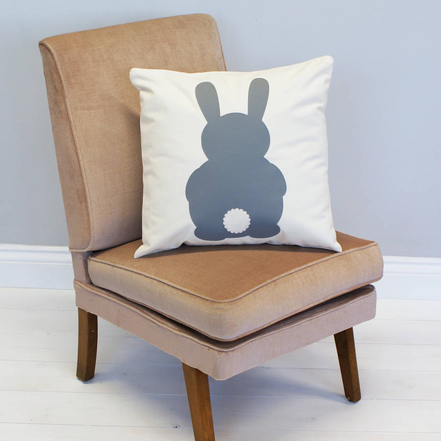 white rabbit cushion