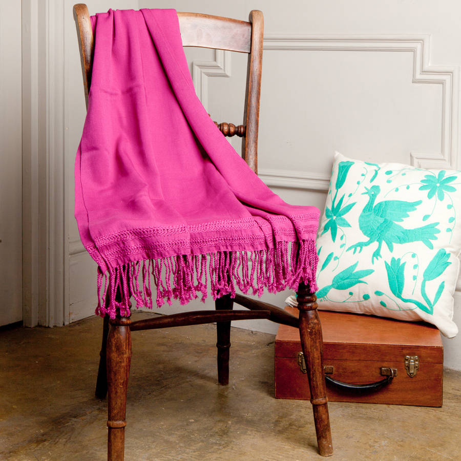soft mexican throw woven in luxurious cotton by chilpa