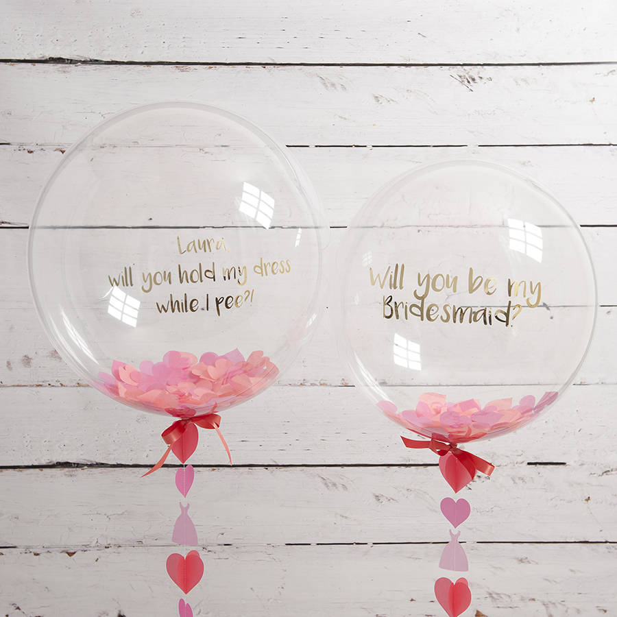 personalised 'will you be my bridesmaid?' balloon by bubblegum balloons personalised 'will you be my bridesmaid?' balloon by bubblegum balloons