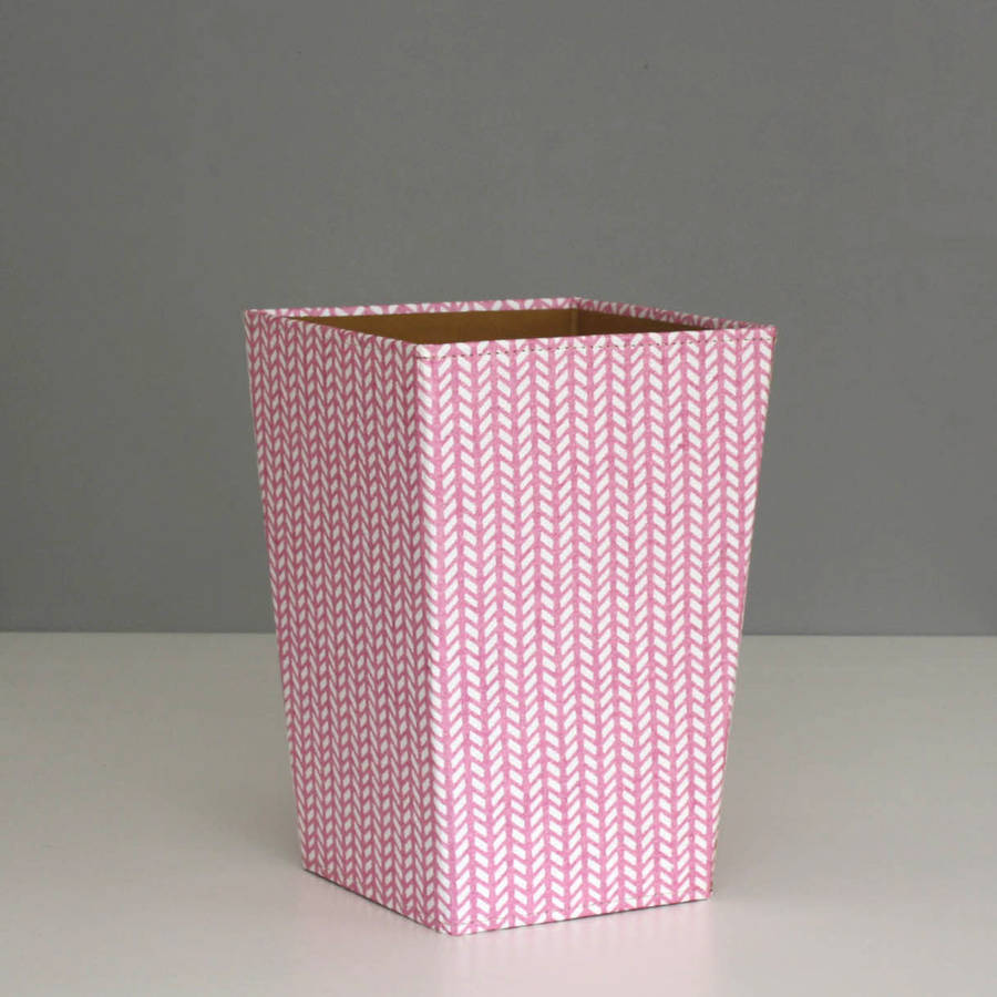 recycled pastel geometric waste paper bin large by heart & parcel