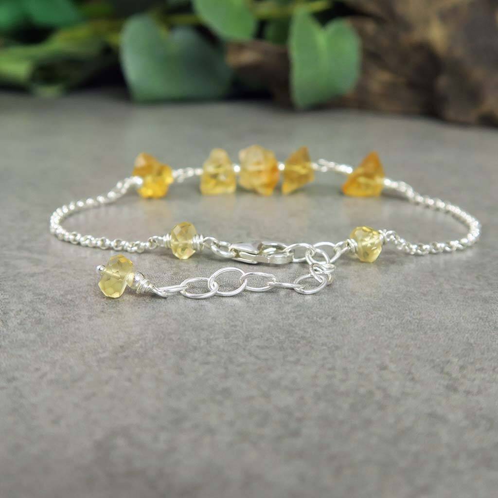 Natural Citrine Bracelet Raw Gemstone By Wished For