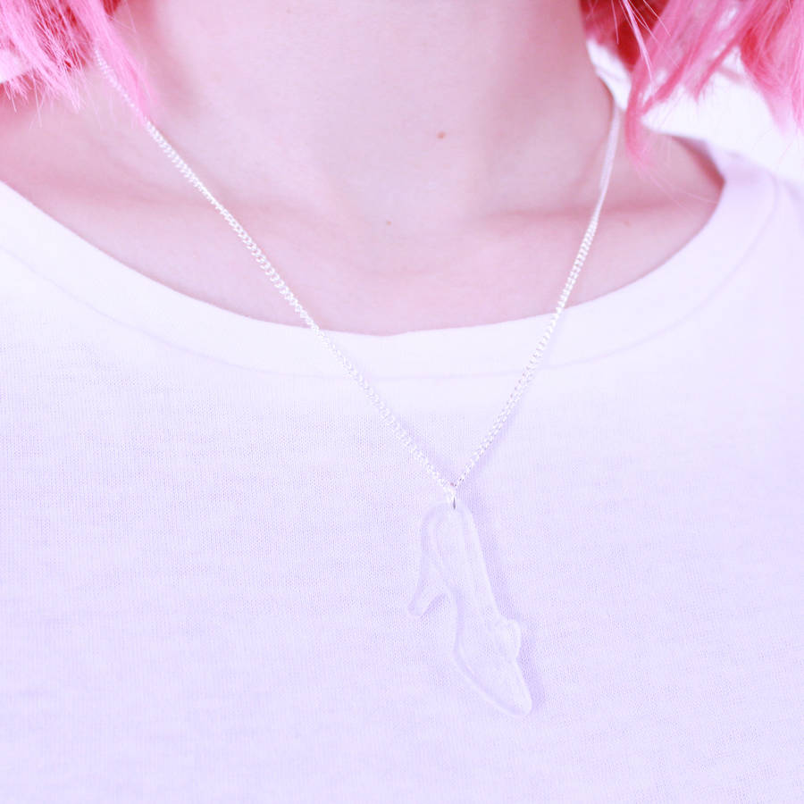 cinderella glass slipper necklace by i love crafty