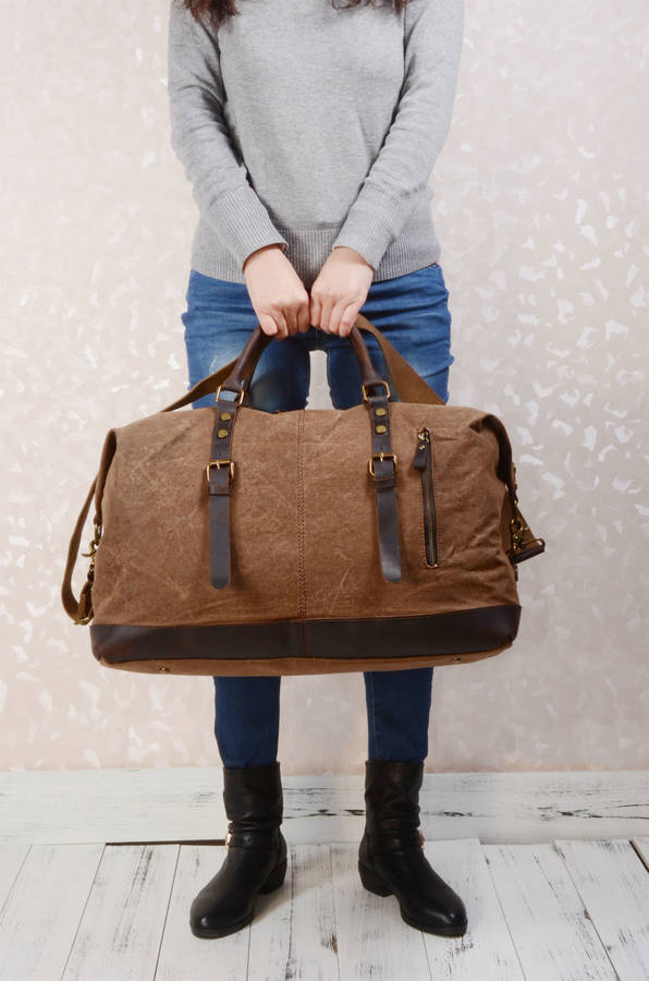 waxed holdall bag